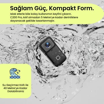 Sjcam C200 Pro Mini Aksiyon Kamera 4K/30 Frm - 6 Eksenli Stabilizatör
