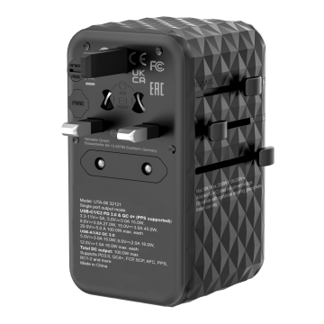 Verbatim 100W GAN 3 Evrensel Seyahat Adaptörü  2x Usb-C PD ve QC 4+ 2 x Usb-A QC 3.0-(32121)