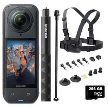 Insta360 X5 Aksiyon Kamera Kayak Kiti + 256GB MicroSDXC Hafıza Kartı