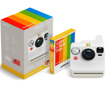 Polaroid Now Gen 3 i-Type Instant Kamera (Pebble White) + 8'li Color Film Bundle
