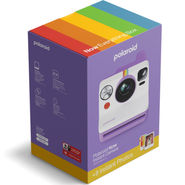 Polaroid Now Gen 3 i-Type Instant Kamera (Purple) + 8'li Color Film Bundle