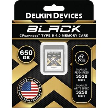 Delkin Black CF Express Type B 650GB 4.0 Hafıza Kartı (Okuma:3530 - Yazma:3250)