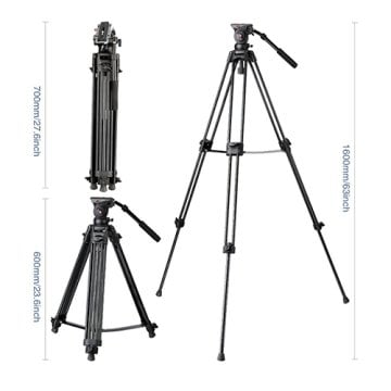 Digipod DTW-75AW ve DVH-5W Profesyonel Video Tripod (Taşıma Çantası Dahil)