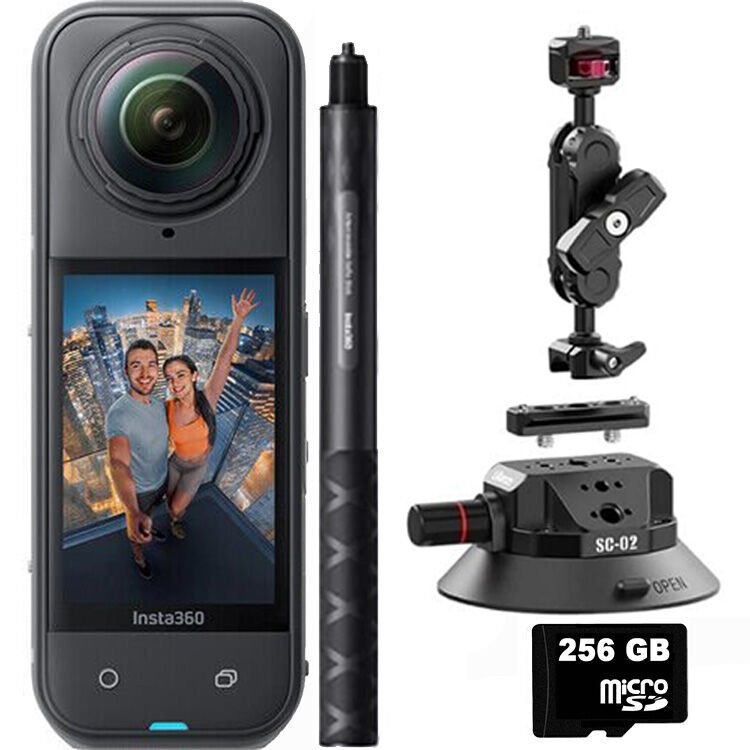 Insta360 X5 Araç Kiti | 8K 360° Aksiyon Kamera + Araç Montaj Seti