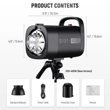 S101-400W Pro Profesyonel Stüdyo Flaşı (Tek)