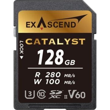 Exascend Catalyst 128GB V60 UHS II SD 280Mb/S Read - 180Mb/S Write Hafıza Kartı