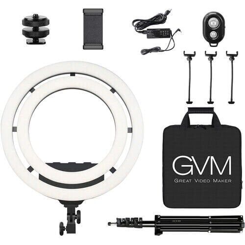 GVM Bi-Color & RGB LED Soft Double Ring Light (18'')