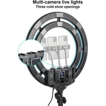 GVM Bi-Color & RGB LED Soft Double Ring Light (18'')