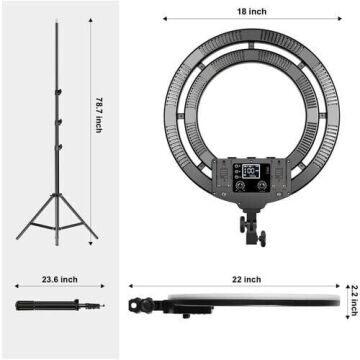 GVM Bi-Color & RGB LED Soft Double Ring Light (18'')