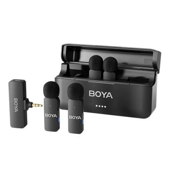 Boya BY-V4 4 Kişilik Şarj Kutulu Kablosuz Mikrofon Seti - 3.5mm TRS