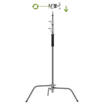 GVM C330 320cm C-Stand & Grip Arm (130cm) Kit (Çelik)