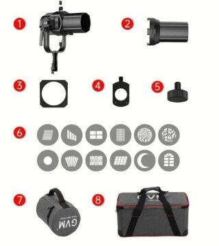 GVM 36° Optik Snoot (10'lu Gobo Seti ve Tutucusu Dahil)
