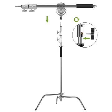 GVM C360 320cm C-Stand & Grip Arm Kit(225cm) (Çelik)