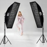 Gdx ML-Kit 2 COB LED Youtube Sürekli Video ve Fotoğraf Işık İkili Set + Gdx BW-6090 Gridli Softbox