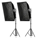 Gdx ML-Kit 2 COB LED Youtube Sürekli Video ve Fotoğraf Işık İkili Set + Gdx BW-6090 Gridli Softbox