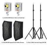 Gdx ML-Kit 2 COB LED Youtube Sürekli Video ve Fotoğraf Işık İkili Set + Gdx BW-6090 Gridli Softbox