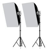 Gdx ML-Kit 2 COB LED Youtube Sürekli Video ve Fotoğraf Işık İkili Set + Gdx BW-6090 Softbox