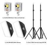 Gdx ML-Kit 2 COB LED Youtube Sürekli Video ve Fotoğraf Işık İkili Set + Gdx BW-6090 Softbox