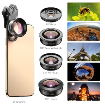 Apexel 4K Prosfesyonel 5'i 1 Arada Lens Kiti