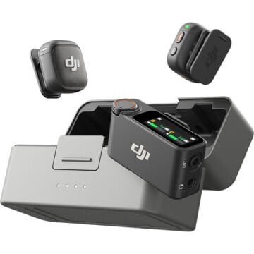 DJI Mic 3 İki Kişilik Kompakt Kablosuz Mikrofon Sistemi/Kamera ve Akıllı Telefon için Kaydedici