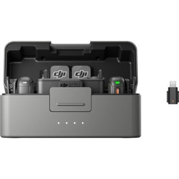DJI Mic 3 İki Kişilik Kompakt Kablosuz Mikrofon Sistemi/Kamera ve Akıllı Telefon için Kaydedici