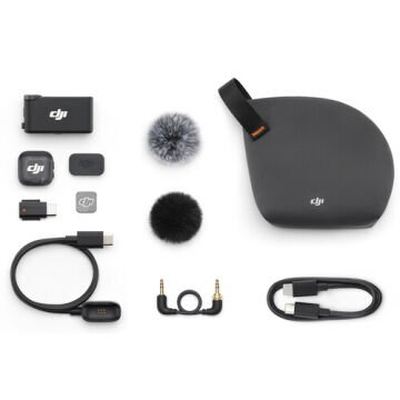 DJI Mic 3 Kompakt Kablosuz Mikrofon Sistemi/Kamera ve Akıllı Telefon için Kaydedici