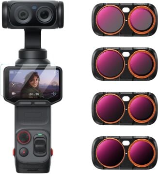 K&F Concept Insta360 Luna Ultra İçin 4 Parça ND/PL Filtre Seti (ND8/PL, ND16/PL, ND32/PL, ND64/PL)