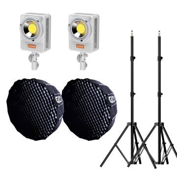 Gdx XL230W Bicolor Video Led 90cm Parabolic Softbox 260cm Işık Ayaklı İkili Sürekli Işık Seti