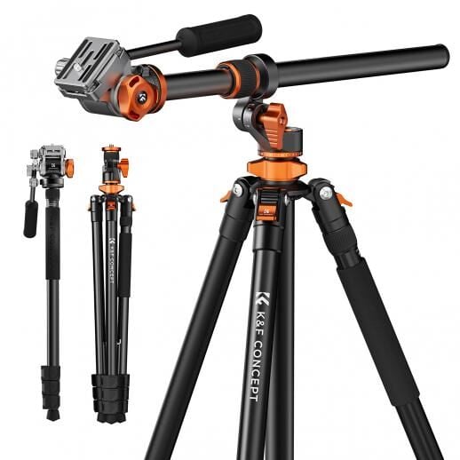 K&F Concept T254A7 + FH-03 Monopod Özellikli Foto ve Video Tripod