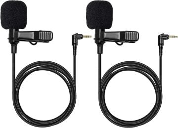 Hollyland HL-OLM02 Omnidirectional Lavalier Microphone Set (2-Pack, Black)