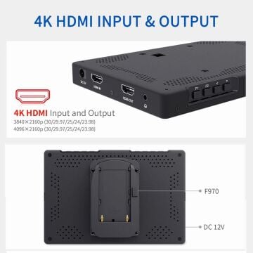 FEELWORLD T7 PLUS 7 İnç 3D LUT  Kamera Alan Monitörü 1920x1200  4K HDMI