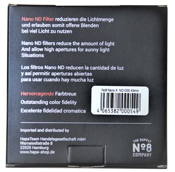 No8 Company 43mm Nano ND1000 Filtre