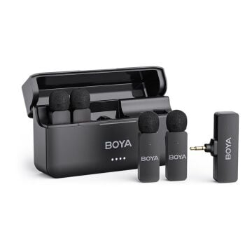 Boya BY-V4 4 Kişilik Şarj Kutulu Kablosuz Mikrofon Seti - 3.5mm TRS