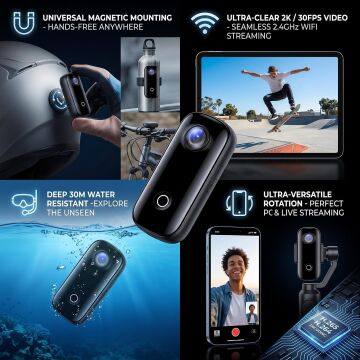 Sjcam C100+ Mini Aksiyon Kamerası 4K / 30 Fps Wifi  EIS Elektronik Görüntü Sabitleme
