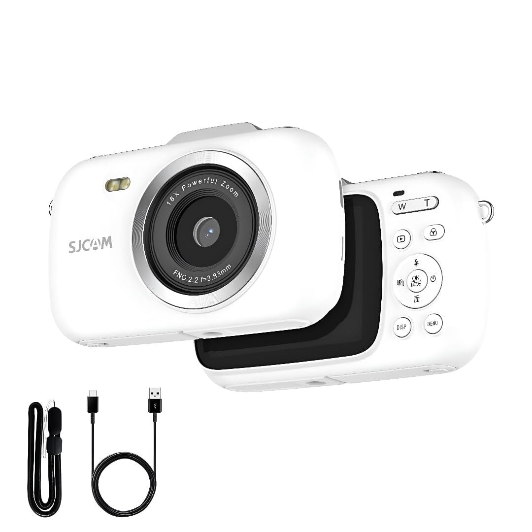 Sjam ZV100 Dijital Kompakt Fotoğraf Makinesi Beyaz 80MP / 5K Video /  16x Dijital Zoom