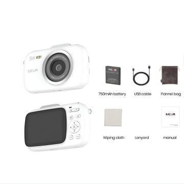 Sjam ZV100 Dijital Kompakt Fotoğraf Makinesi Beyaz 80MP / 5K Video /  16x Dijital Zoom