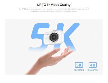 Sjcam ZV100 Dijital Kompakt Fotoğraf Makinesi Beyaz 80MP / 5K Video /  16x Dijital Zoom