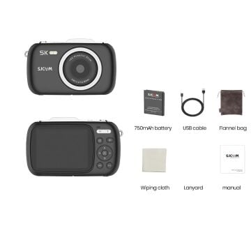Sjcam ZV100 Dijital Kompakt Fotoğraf Makinesi Beyaz 80MP / 5K Video /  16x Dijital Zoom