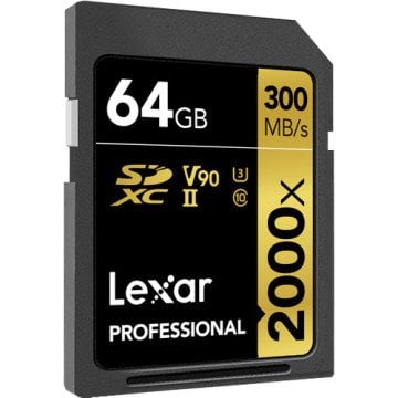 Lexar 64GB Professional 2000x SDXC V90 Hafıza Kartı