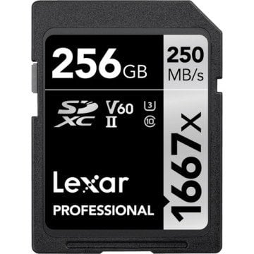 Lexar 256GB Professional 1667x SDXC 250MB/sn V60 Hafıza Kartı