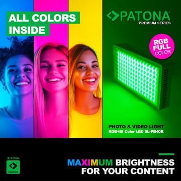 PATONA 4246 PATONA Premium LED Photo ve Video light with 120RGB ve 128 Bi-Color LEDs ve 24 effects