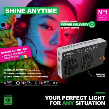 PATONA 4246 PATONA Premium LED Photo ve Video light with 120RGB ve 128 Bi-Color LEDs ve 24 effects