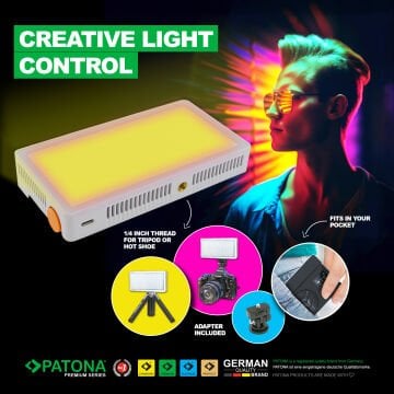 PATONA 4246 PATONA Premium LED Photo ve Video light with 120RGB ve 128 Bi-Color LEDs ve 24 effects