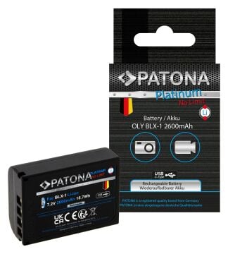 Patona 1372 Platinum Batarya Olympus OM-1 OM1 BLX-1 BLX1