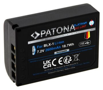 Patona 1372 Platinum Batarya Olympus OM-1 OM1 BLX-1 BLX1