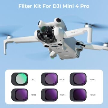 KF Concept DJI Mini 4 Pro CPL ve ND Filtre Kiti (CPL, ND8, ND16, ND32, ND64 ve ND128)