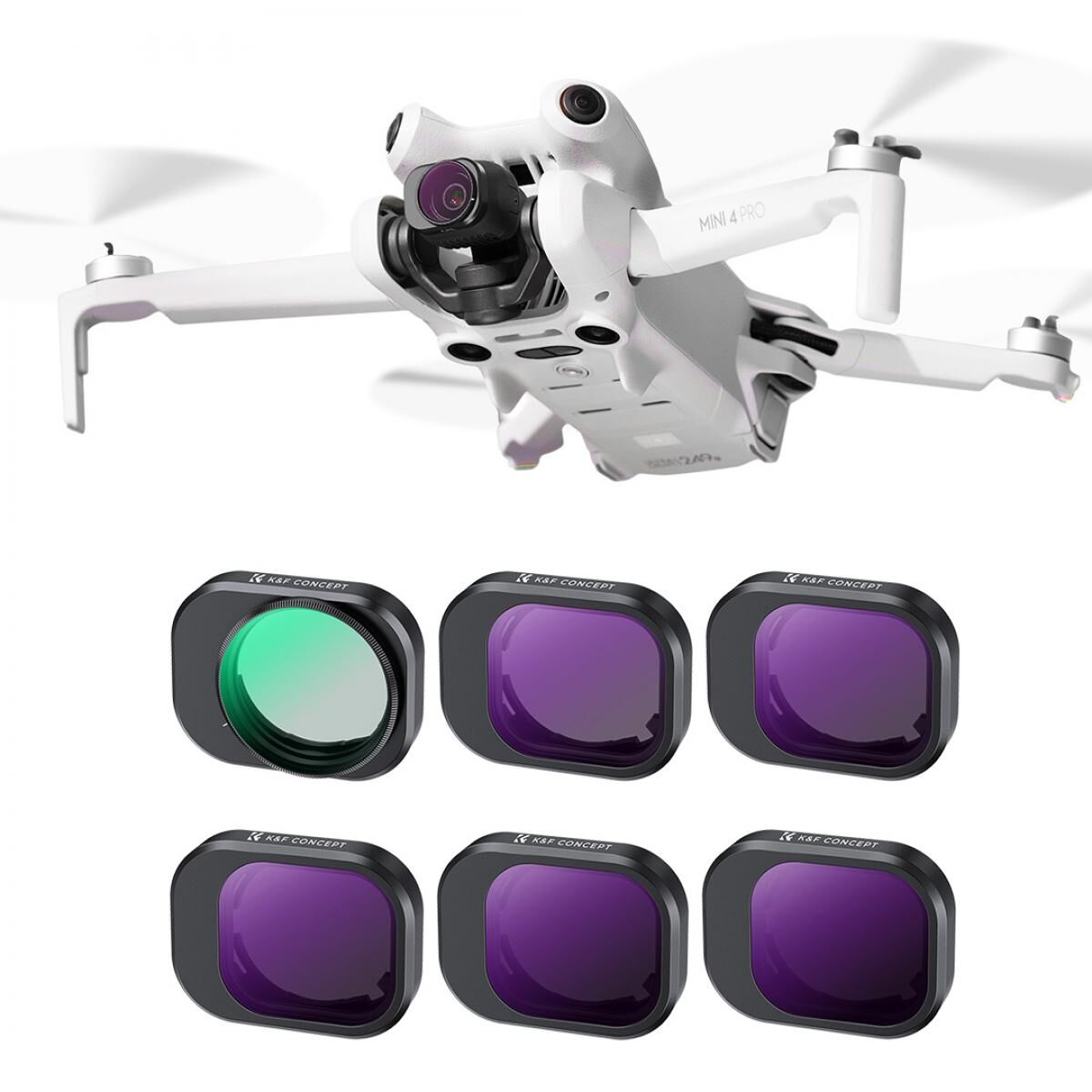 KF Concept DJI Mini 4 Pro CPL ve ND Filtre Kiti (CPL, ND8, ND16, ND32, ND64 ve ND128)