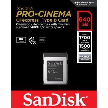 SanDisk 640GB PRO-CINEMA CFexpress Type B Hafıza Kartı