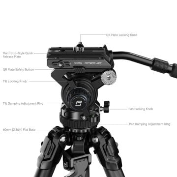 SmallRig 4259  X Potato JET TRIBEX Hidrolik Karbon Fiber Tripod Seti