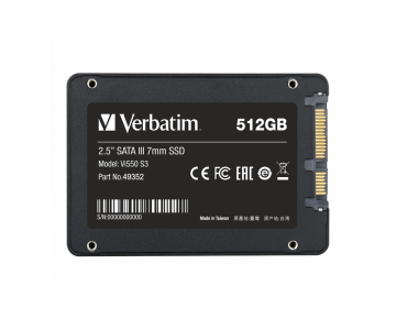 Verbatim 512 GB Dahili Sata VI 550 SSD S3 2,5 500MB/S - 550MB/S-(49352)